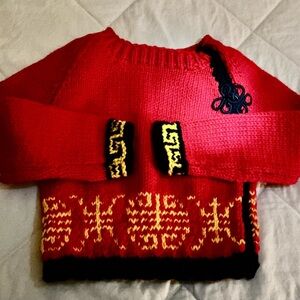 Red and Yellow Knit Sweater
